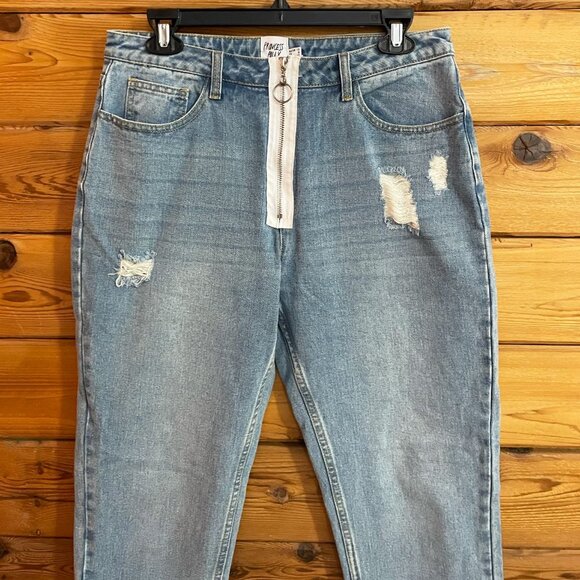 Princess Polly Circle Front Zip Up Jeans sz 8 - Picture 8 of 13